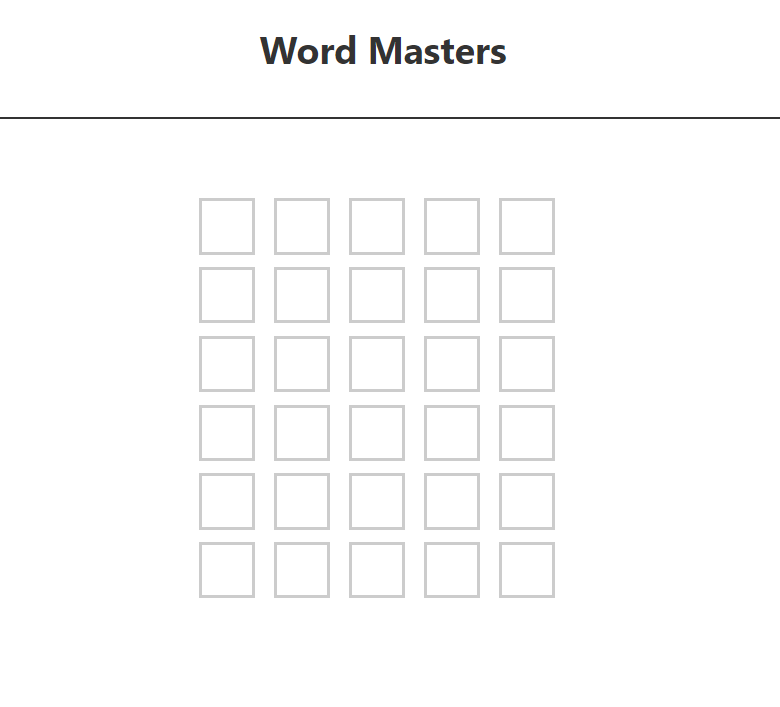 Screenshot of the Word Masters.